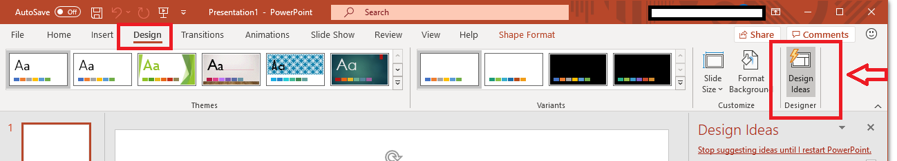 Designer ideas is missing in my design Tab - Microsoft Q&A