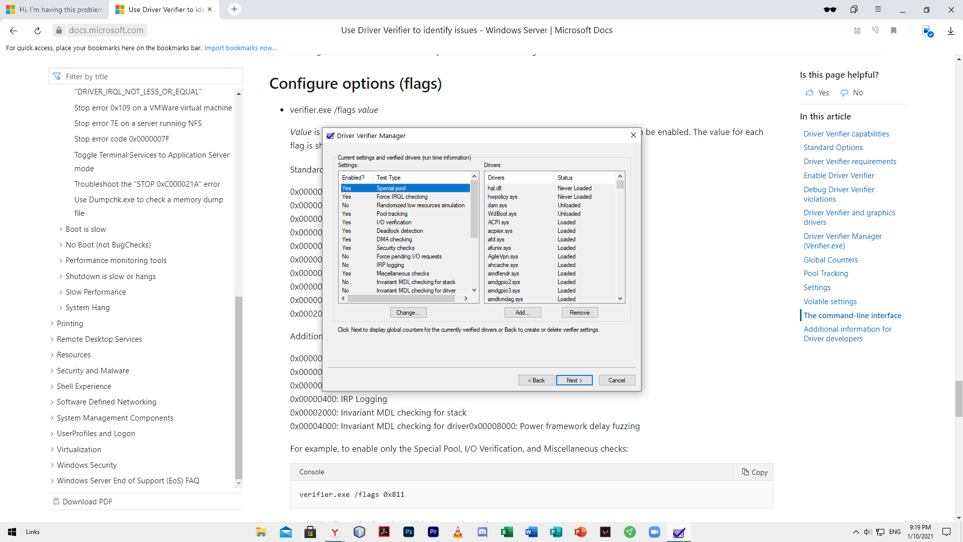 Hi, I'm having this problem with my pc It's called bug check 0x000000a0 ...