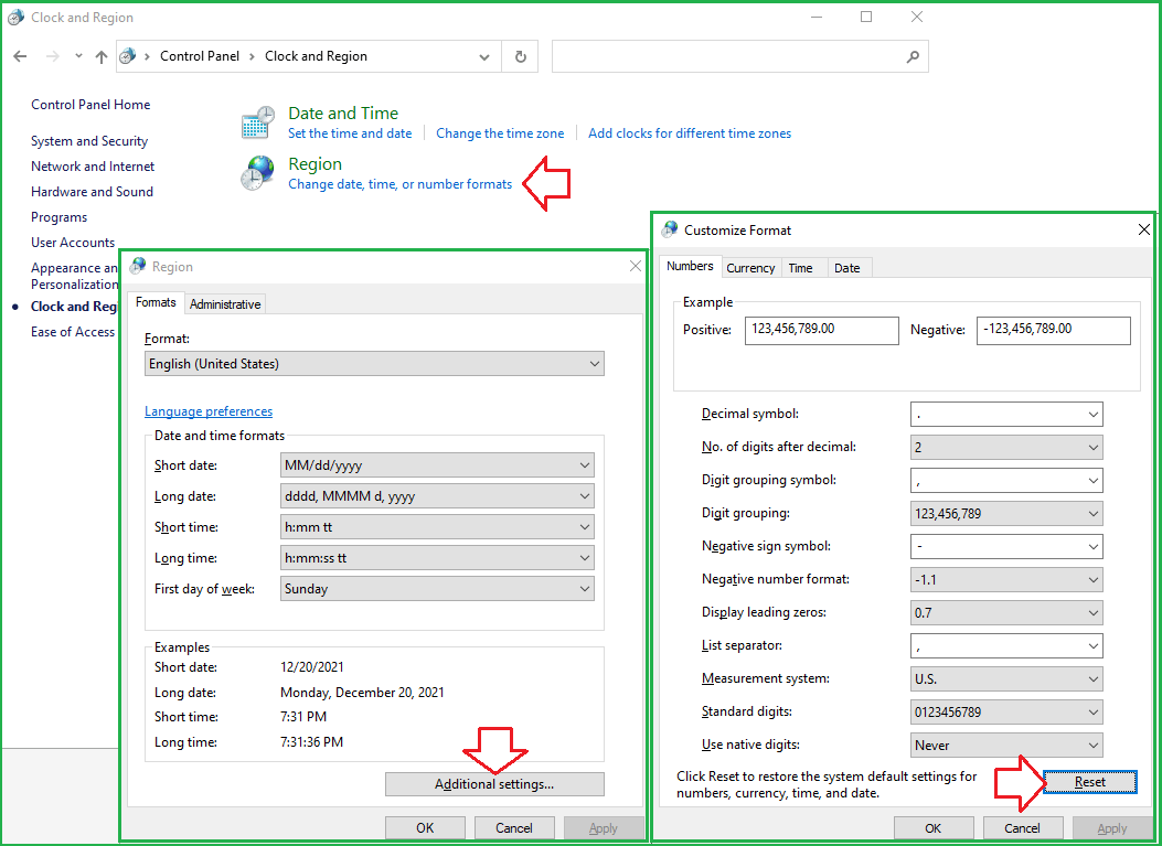 System date appears correctly, Outlook 2019 date uses commas instead of ...
