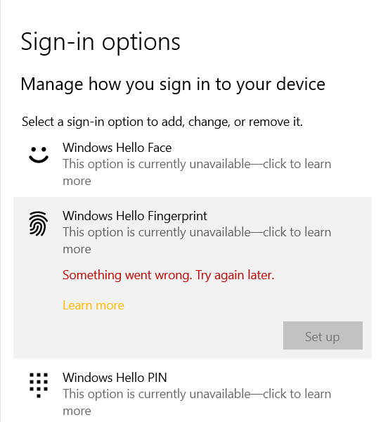 ใช้ window hello fingerprint แสกนไลน์นิ้วมือไม่ได้ - คำถามคำตอบของ ...