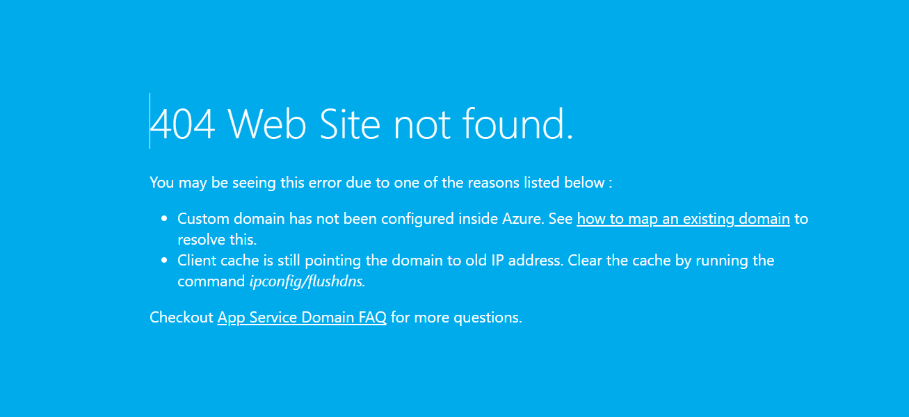 Front door 404 error - Microsoft Q&A