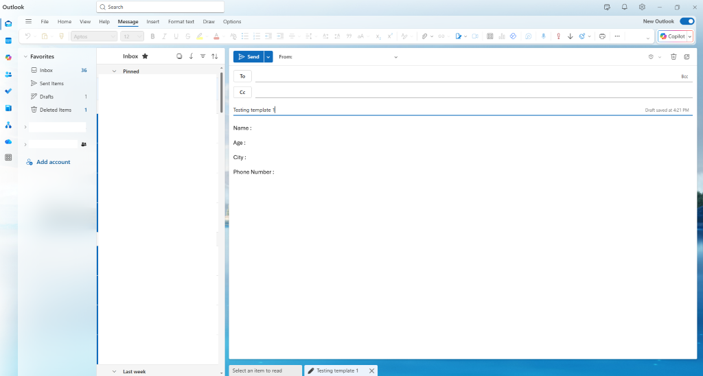 We would like to create templates in Outlook that everyone has access ...