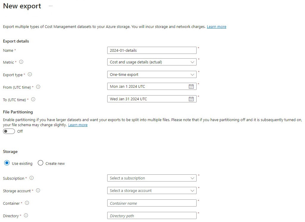 qna cost management export