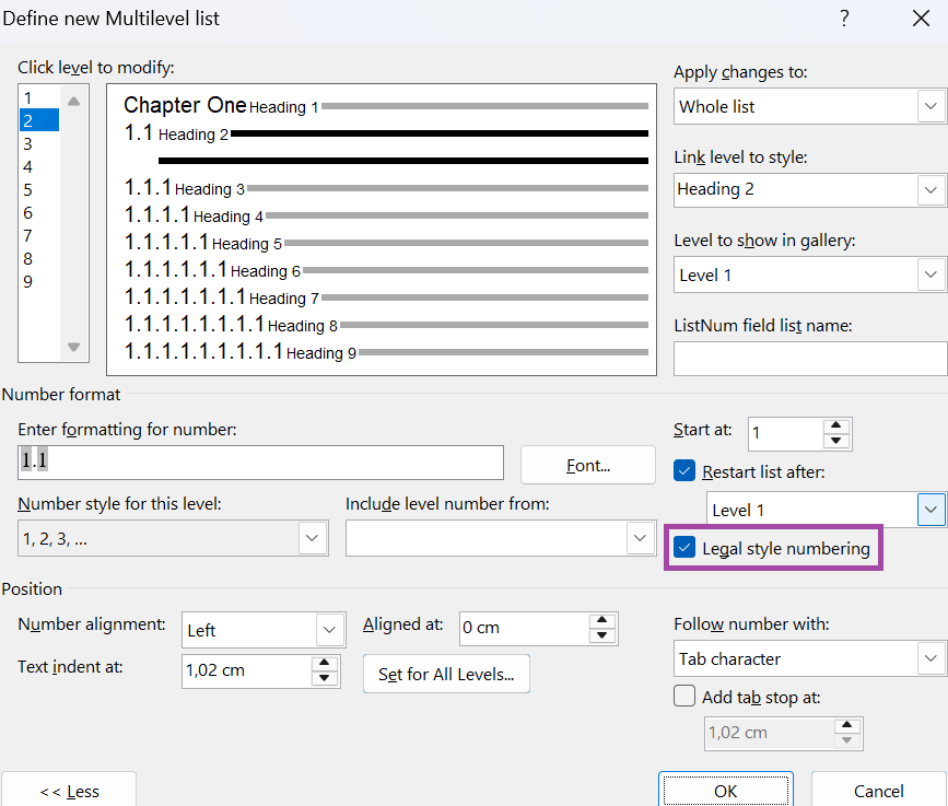 How do I put multi level numbering in ms word document without ...