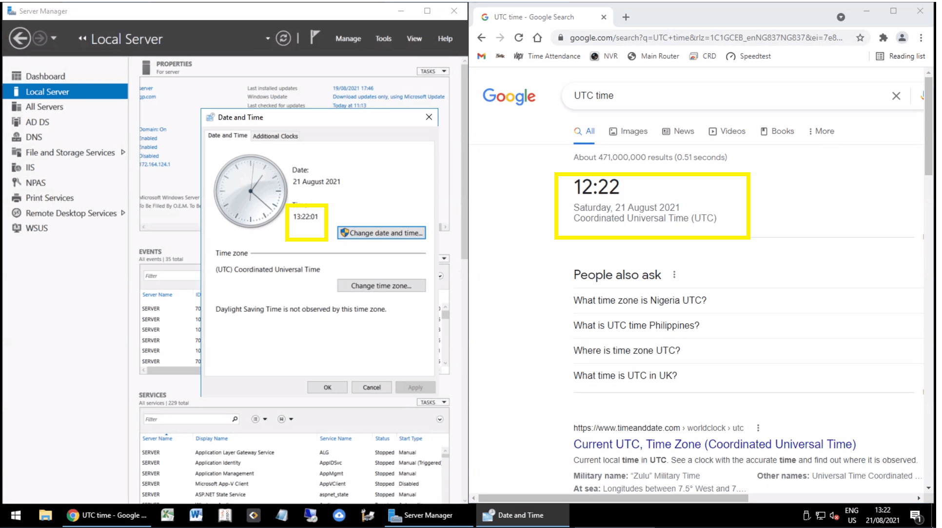 Time issue - Windows Server 2016 Standard - Microsoft Q&A