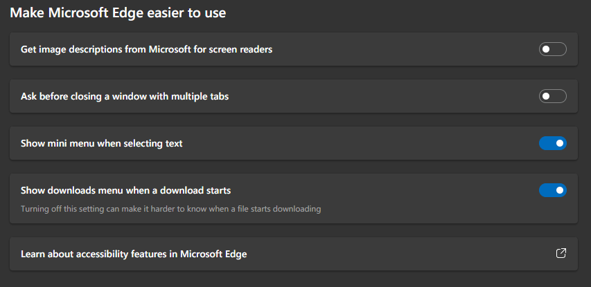 Option not available in settings - Microsoft Q&A
