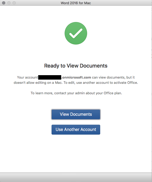 View Only: Your account ***** doesn't allow editing on a Mac. To learn ...