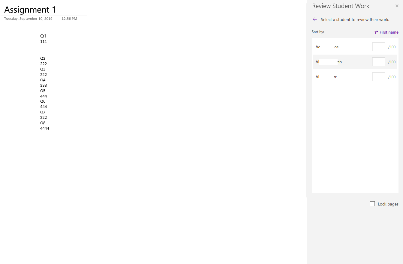 Grading Student Work in OneNote - Microsoft Q&A