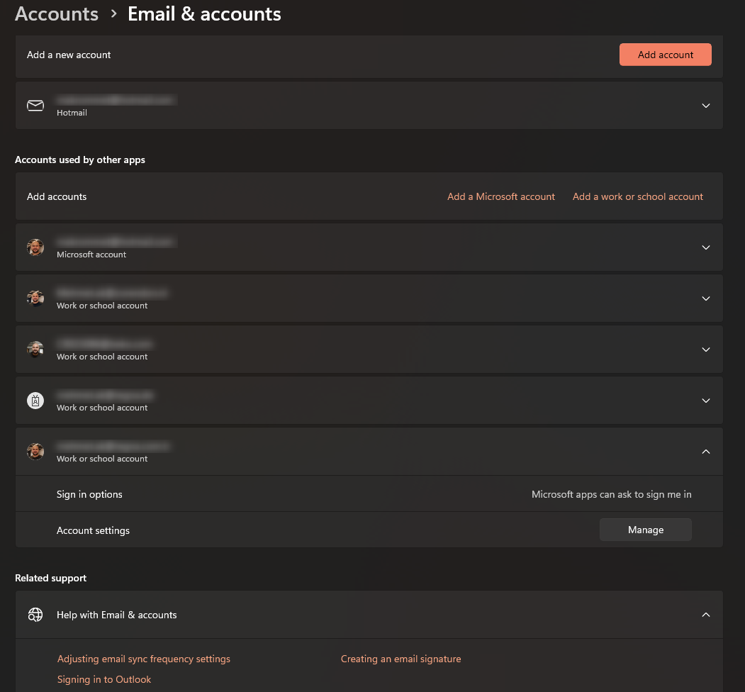 How do I remove my previous work email account from my computer? The ...