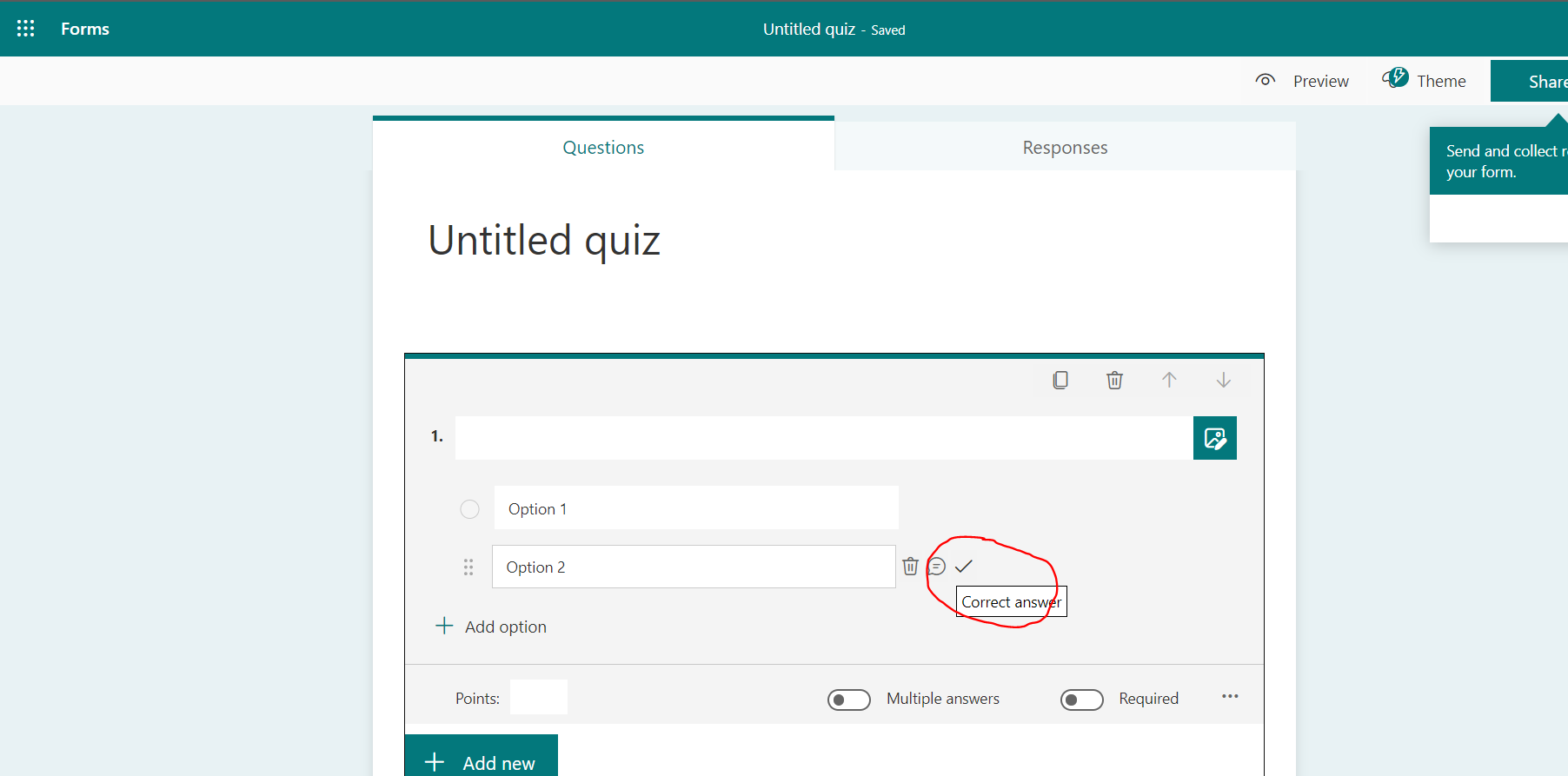 not able to select correct option while creating quiz - Microsoft Q&A