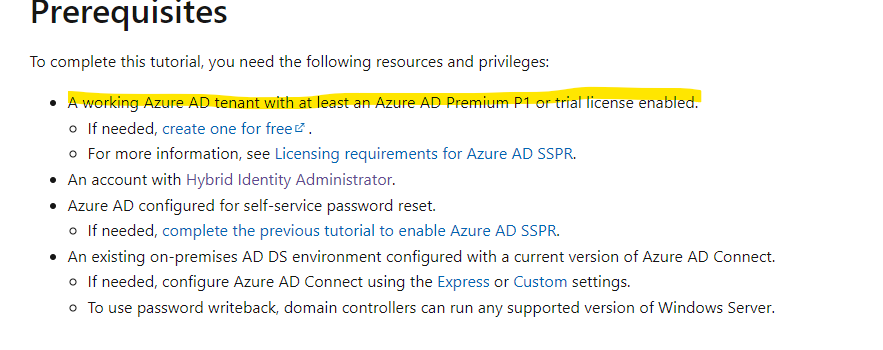 Yes or No - Extra licenses needed for SSPR on-prem write-back ...