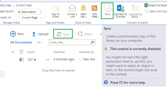 Document Library Sync option is Greyed Out SharePoint online ...