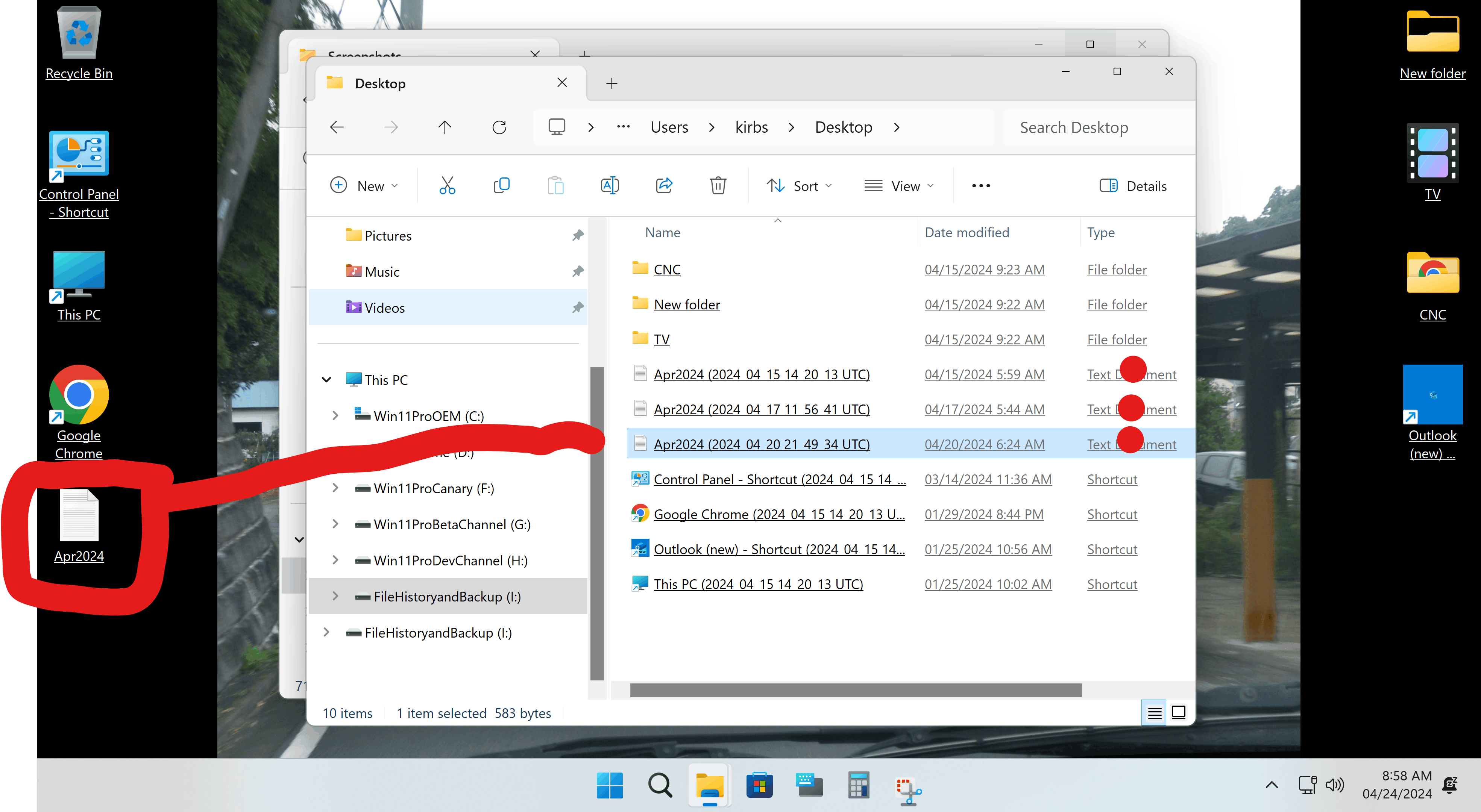 Windows File History *see 
