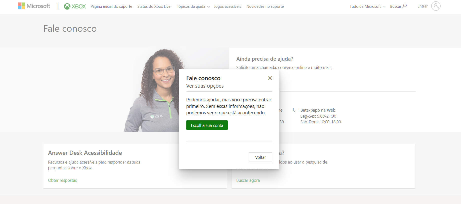 Contato suporte Xbox - Microsoft Q&A
