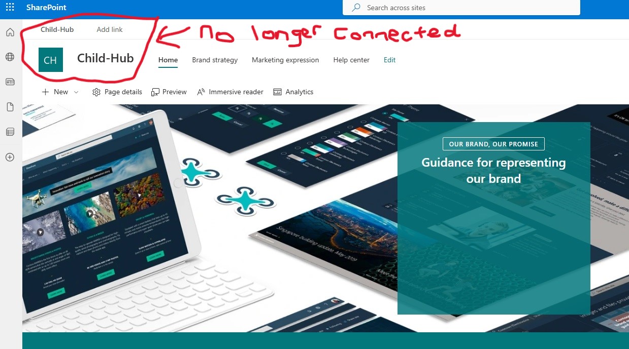 Issue with SharePoint connecting one Hub to another Hub - Microsoft Q&A