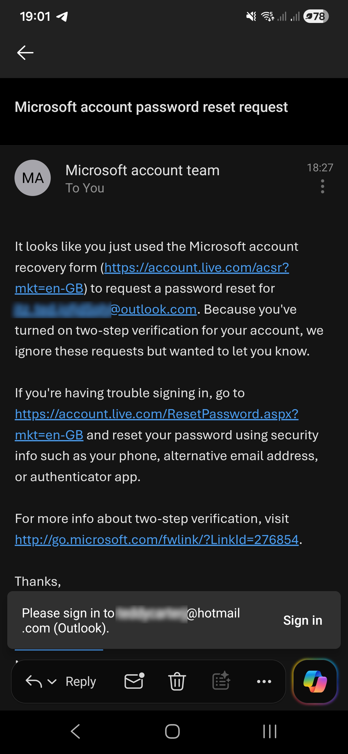 My son's account has been hacked and compromised, this is linked