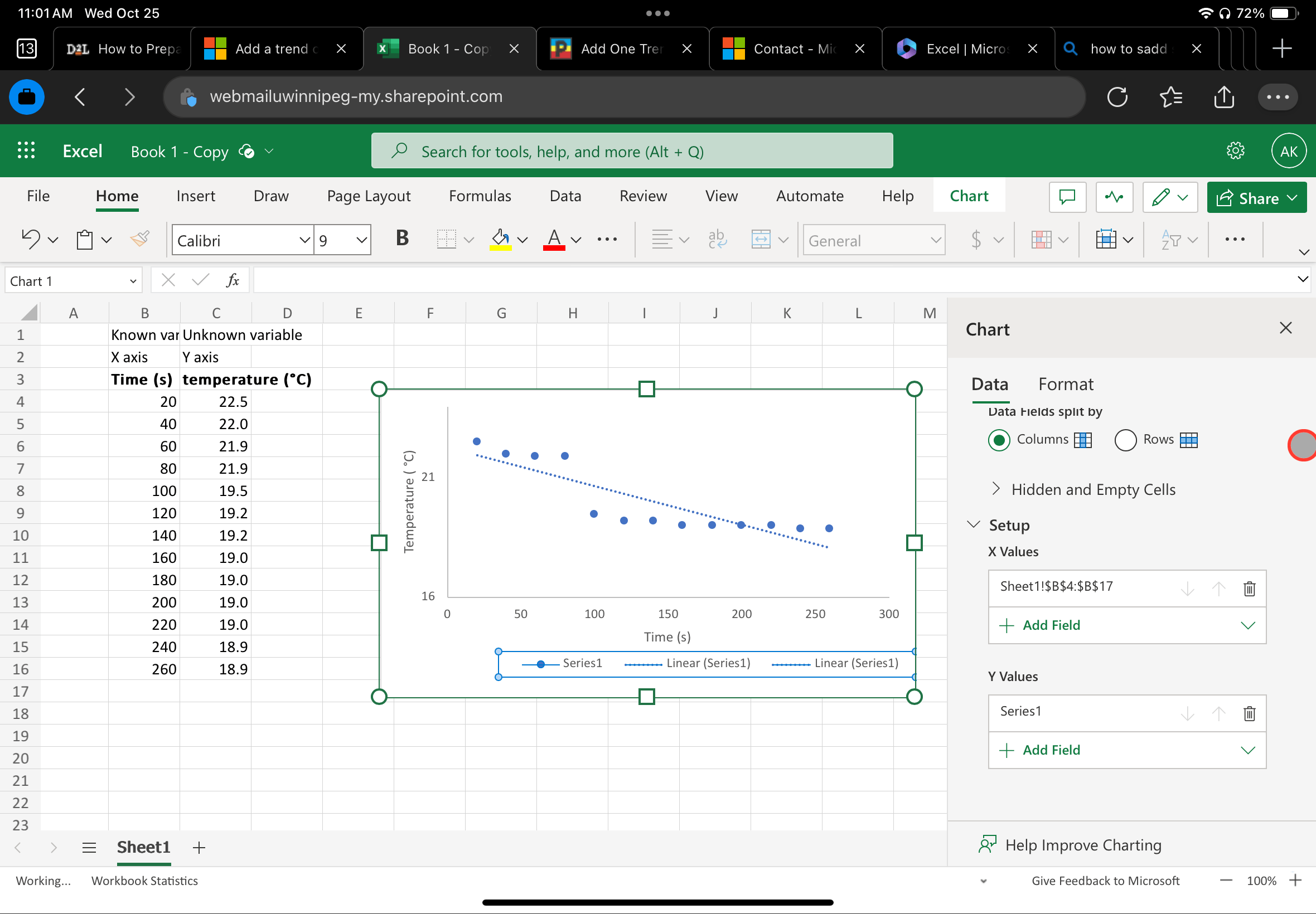 How do I get two separate tread lines on the graph? - Microsoft Q&A