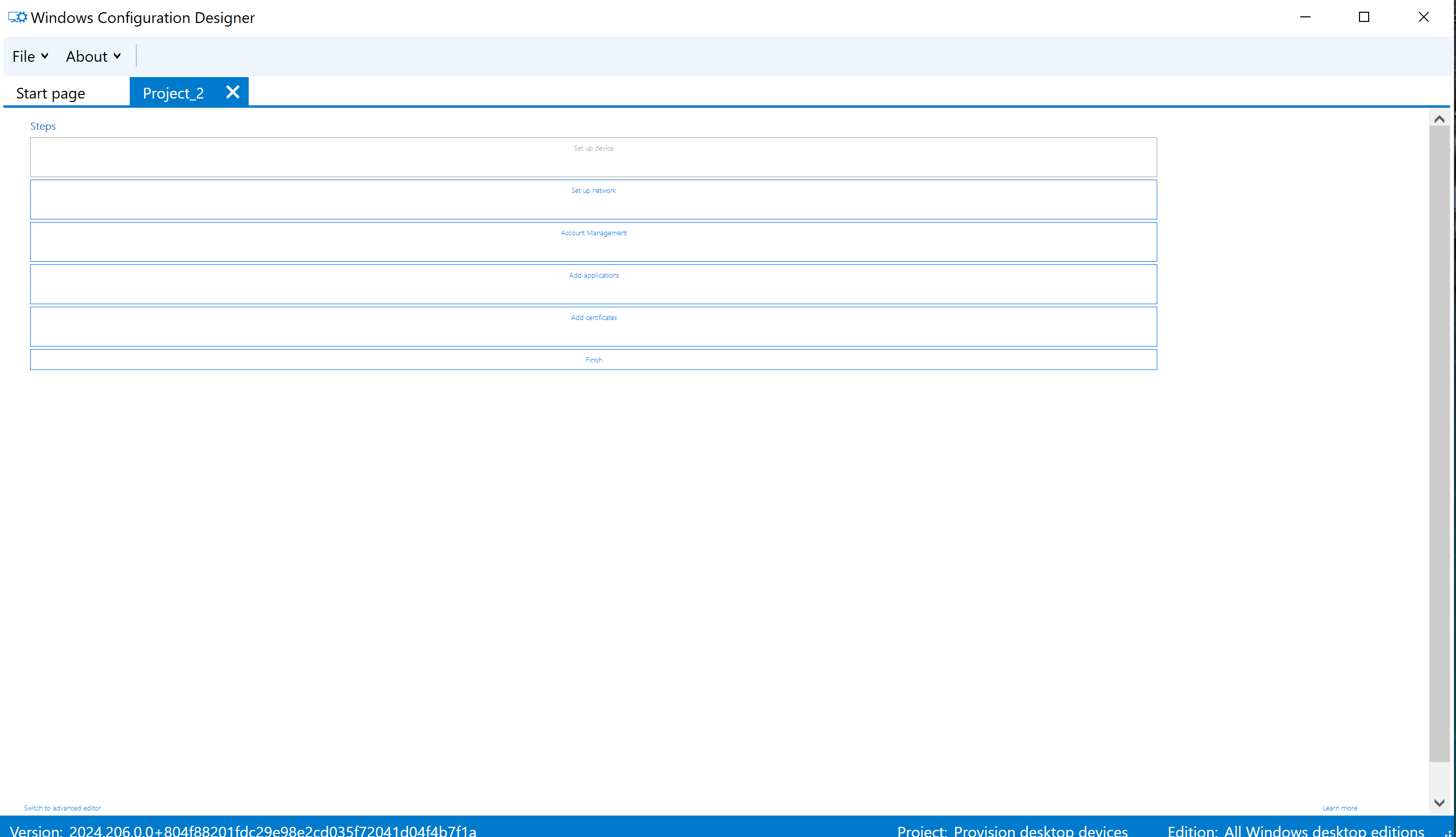 Windows configuration designer shows no options microsoft q a