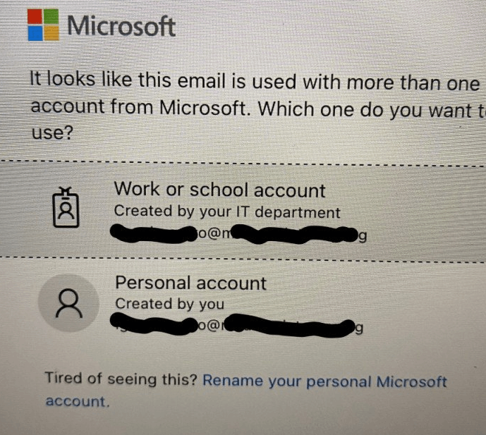 Corporate Email Recognized as Personal Account—Need Help Resolving ...