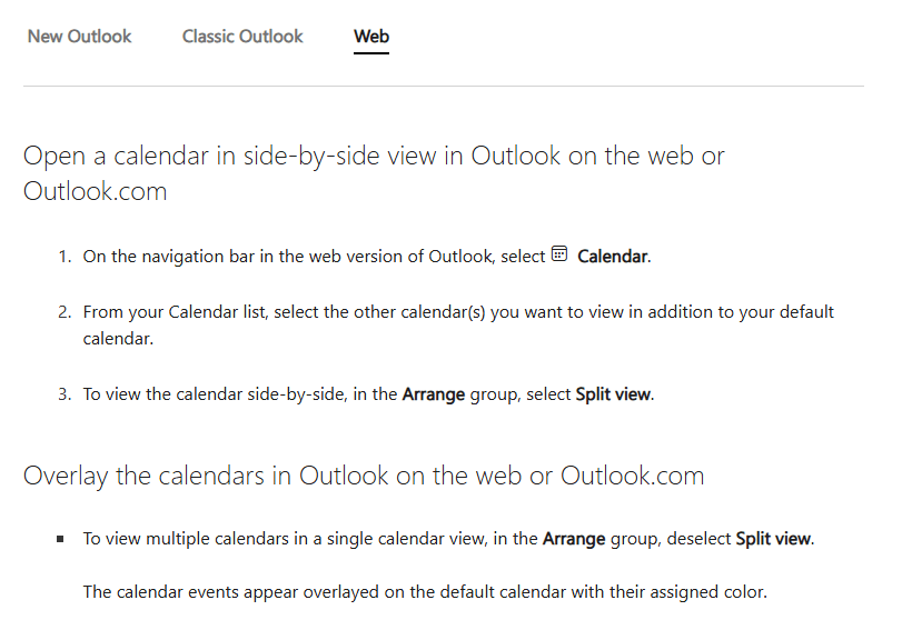 US Holidays events are hidden when overlaying 3 calendars - Microsoft Q&A
