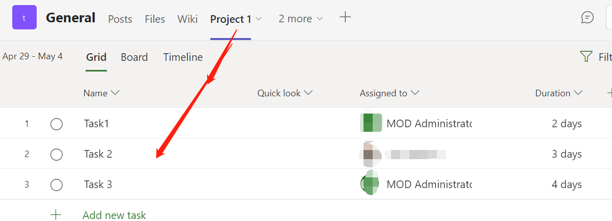 I created multiple Project tabs in the MS Teams app. How can I connect ...