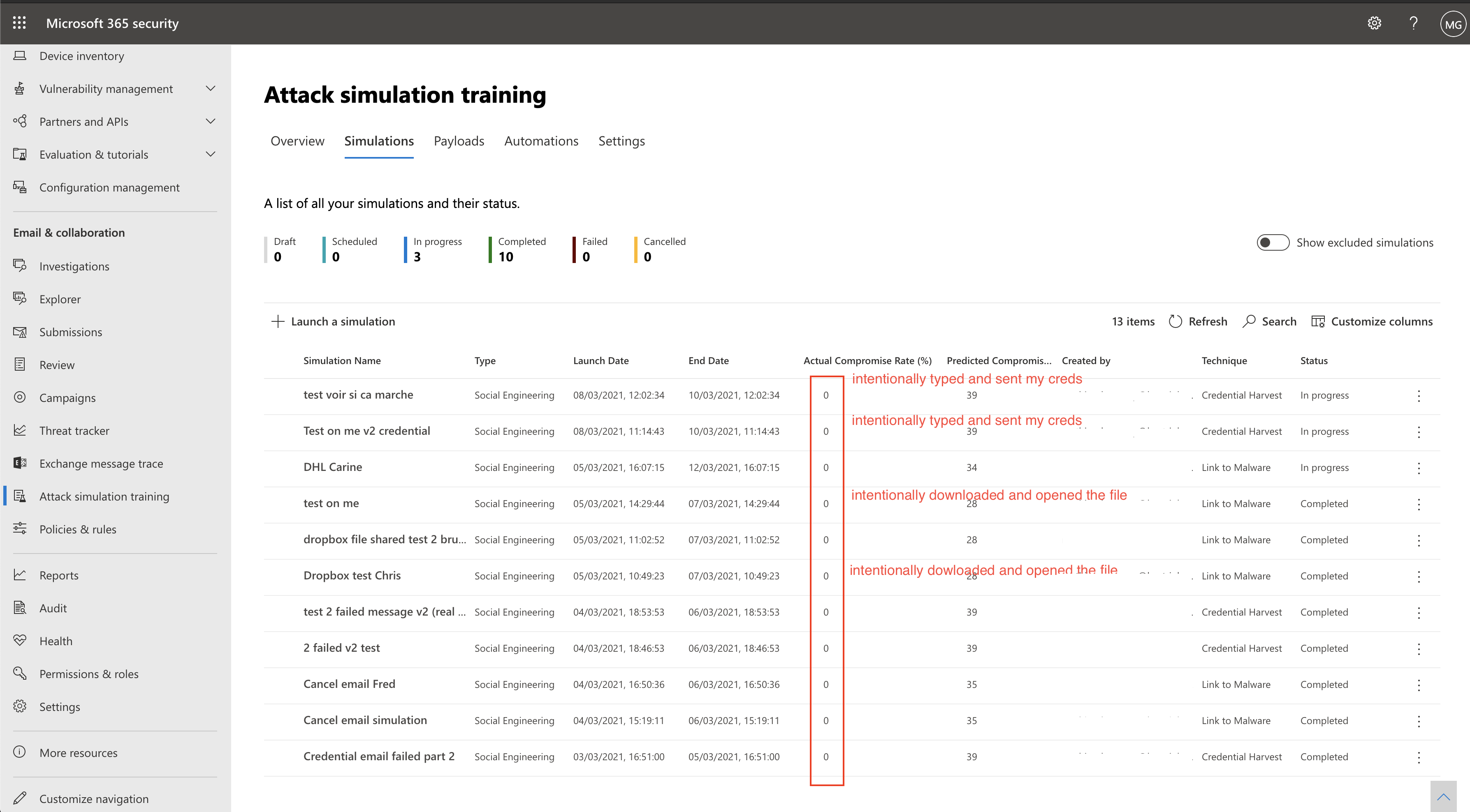 Attack simulator report not working - Microsoft Q&A