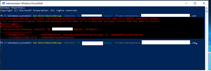 Microsoft distribution group set up In on premises environment, but ...