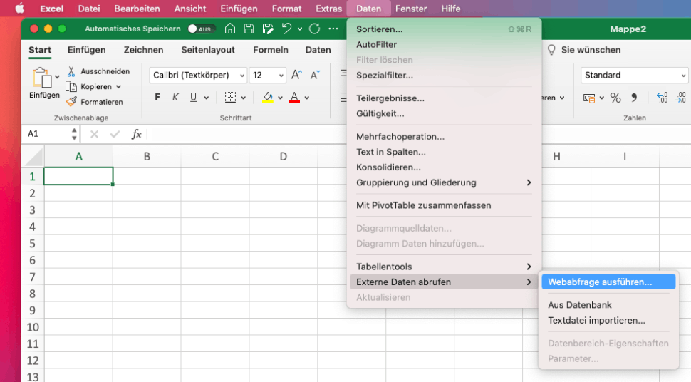 Web Queries with Excel for Mac - Microsoft Q&A