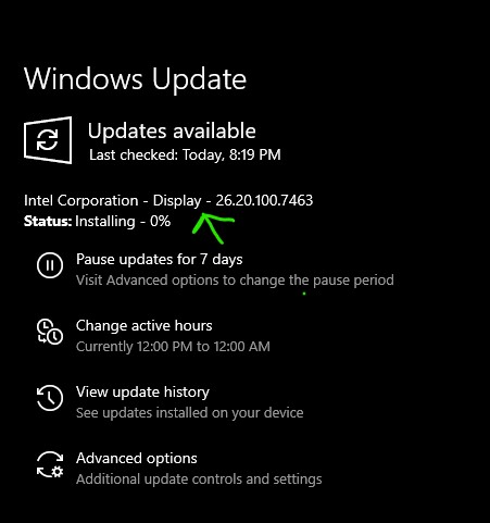 Windows Update keeps trying to install an older Intel