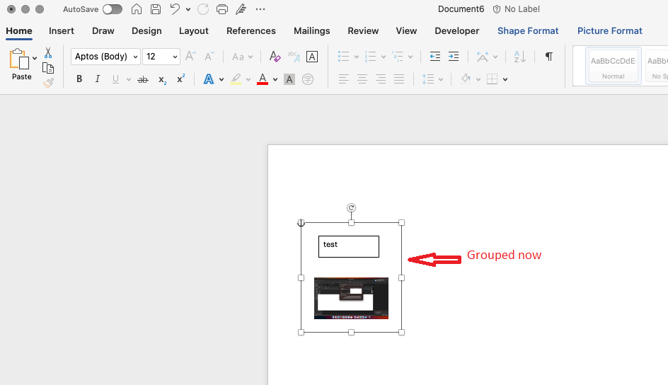 Can you group a text box with a picture using word 365 on a Mac ...