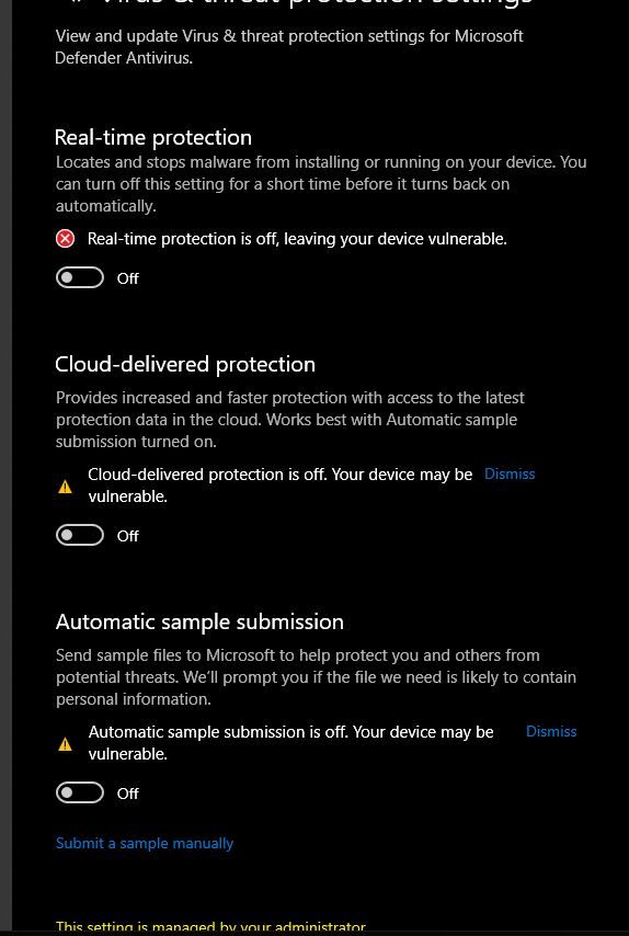 Real time protection re-enabling - Microsoft Q&A