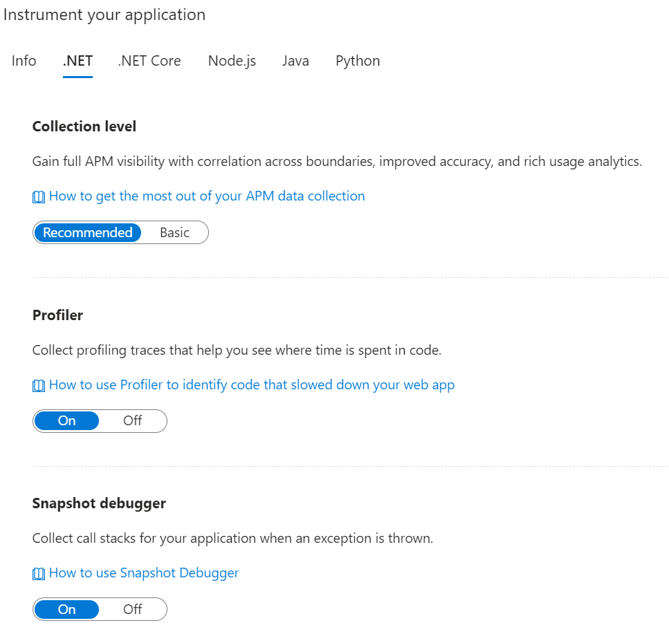 Why am I not able to Enable Application Insights without redeploying