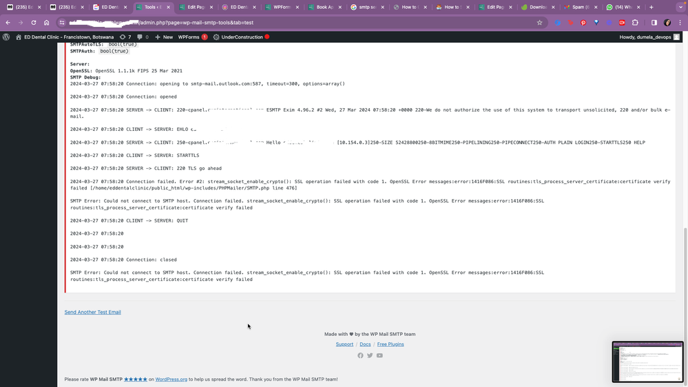 thumbnail image 5 of blog post titled  SMTP host is rejecting the email from wordpress