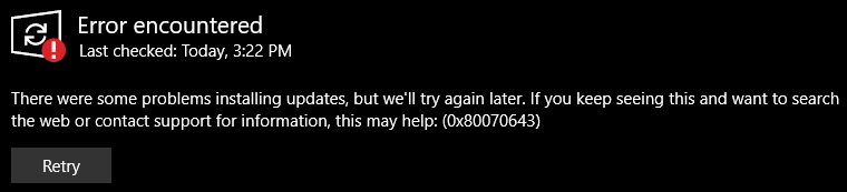 Update Will Not Install - Microsoft Q&A