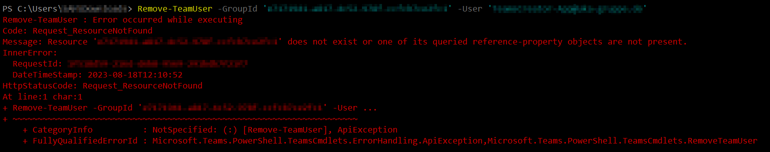 Remove a team member from a team using Powershell - Microsoft Q&A