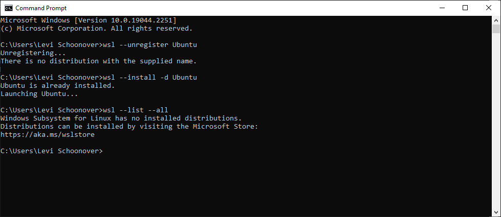 Encountering WslRegisterDistribution error 0x80370102 when