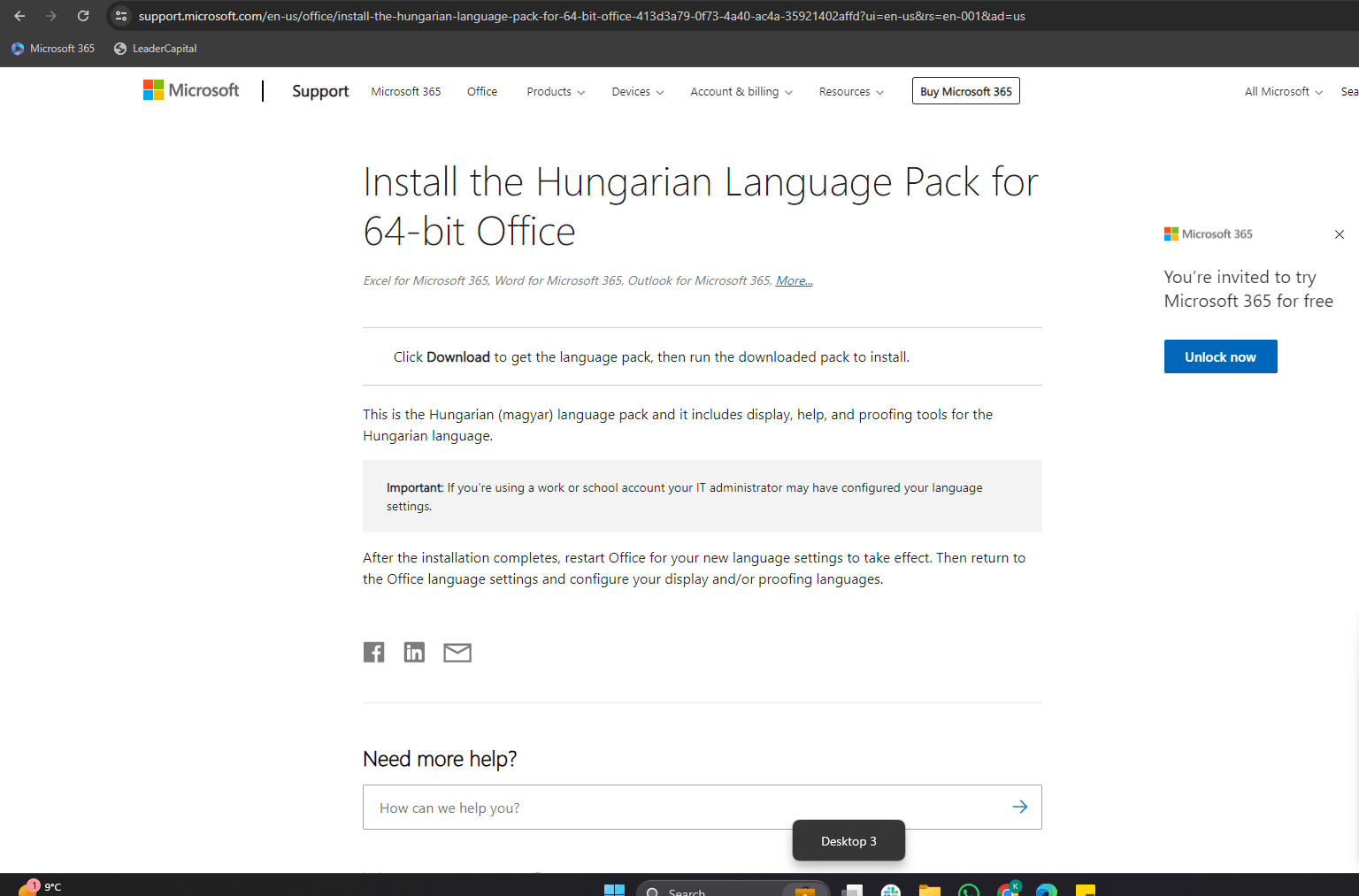 Language Pack link has no language pack - Microsoft Q&A