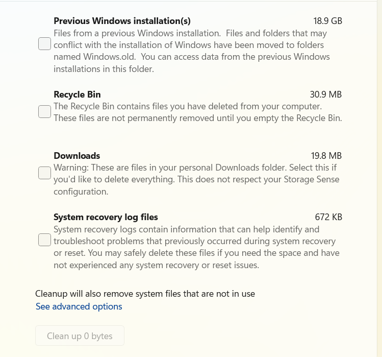 my windows storage sense is telling me to delete a lot of files and ...