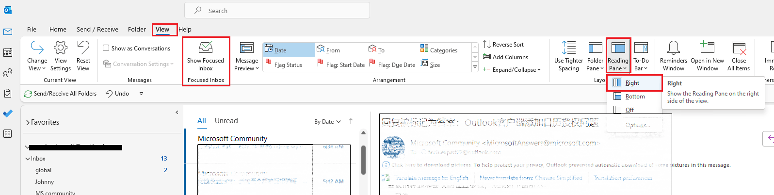 I accidently change the view in my Outlook - Microsoft Q&A