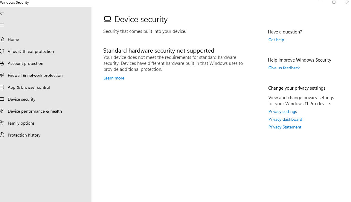 เปิด Device security ไม่ได้ - คำถามคำตอบของ Microsoft