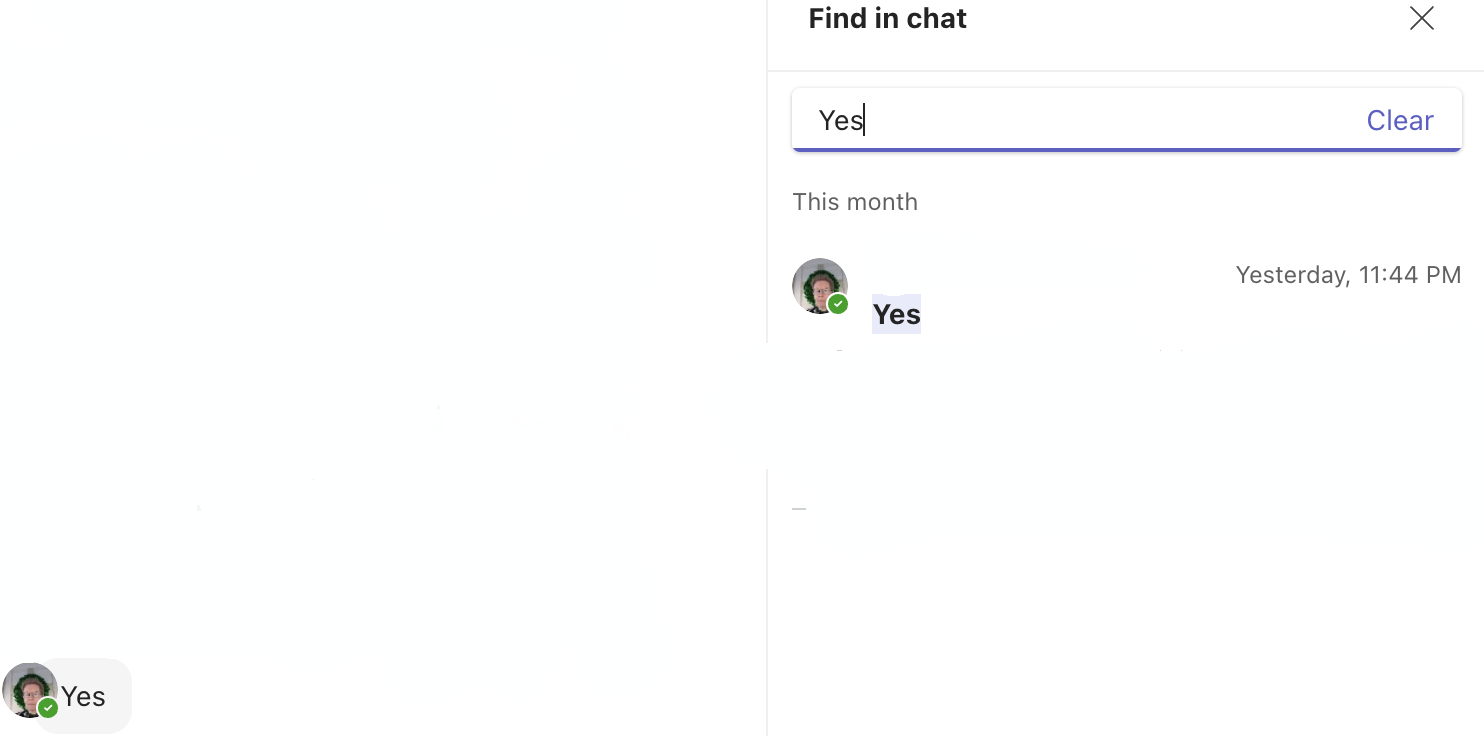 Find In Chat Not Working - Microsoft Q&A