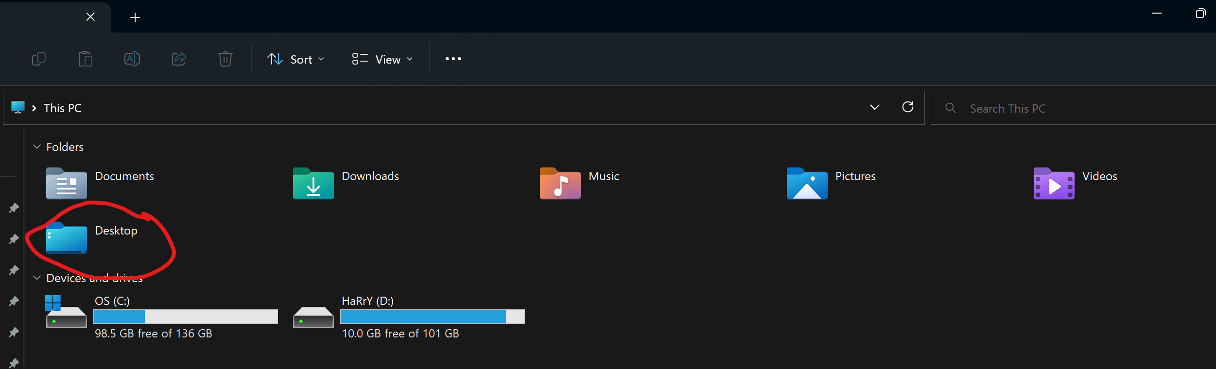 Desktop Folder showing at last,How to bring it in first?? - Microsoft Q&A