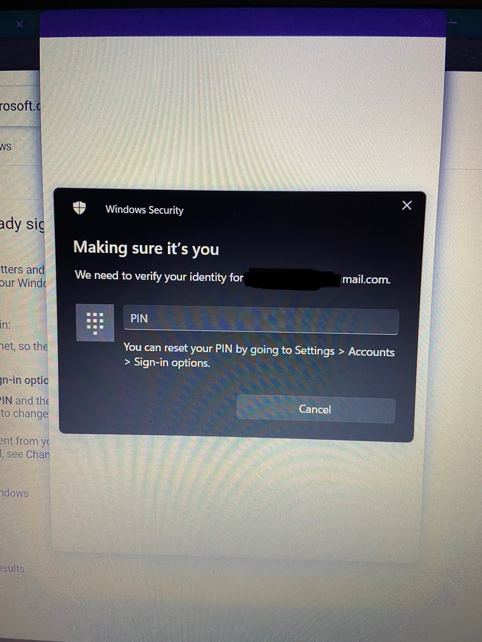When I say forgot PIN it asks me for my PIN - Microsoft Q&A