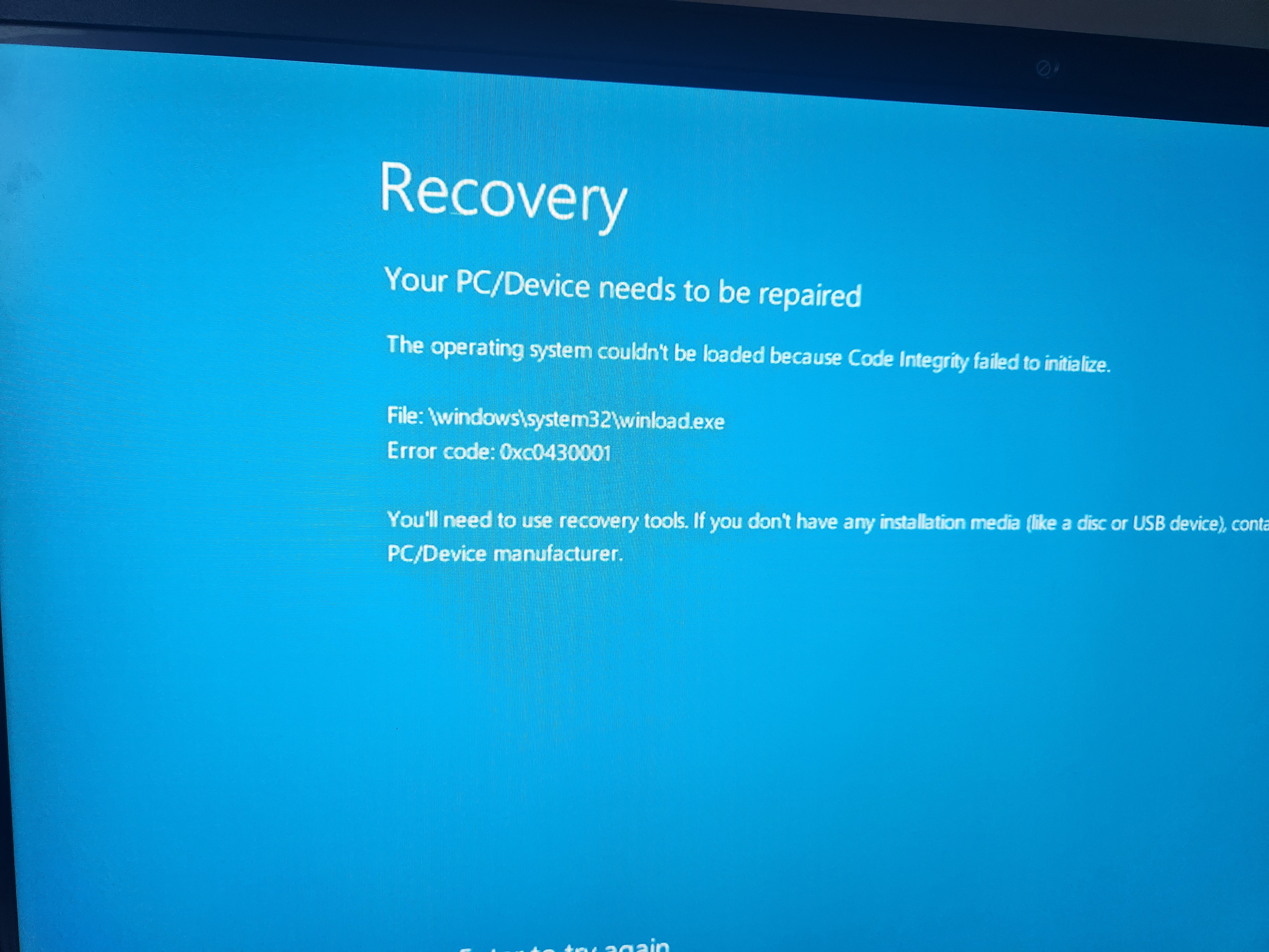 Windows Recovey environment not opening - Microsoft Q&A