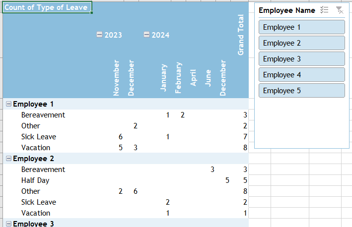 Modifying Excel Employee Leave Tracker - Microsoft Q&A