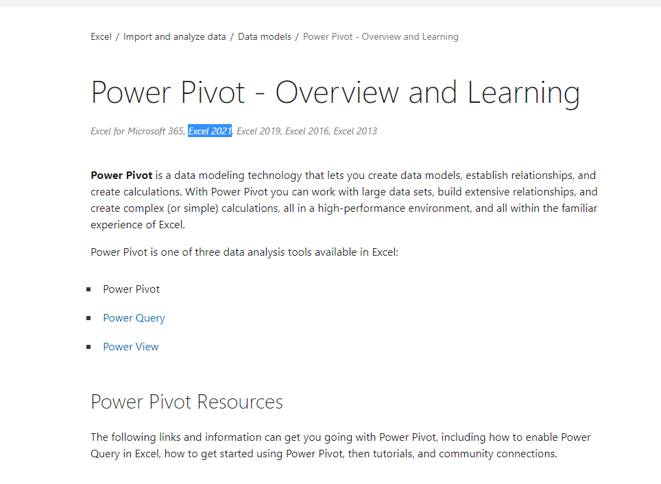 Office 2021 and Power Pivot - Microsoft Q&A
