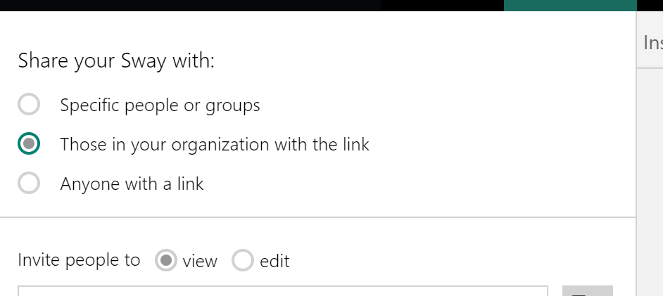 Share option in Sway app not working. - Microsoft Q&A