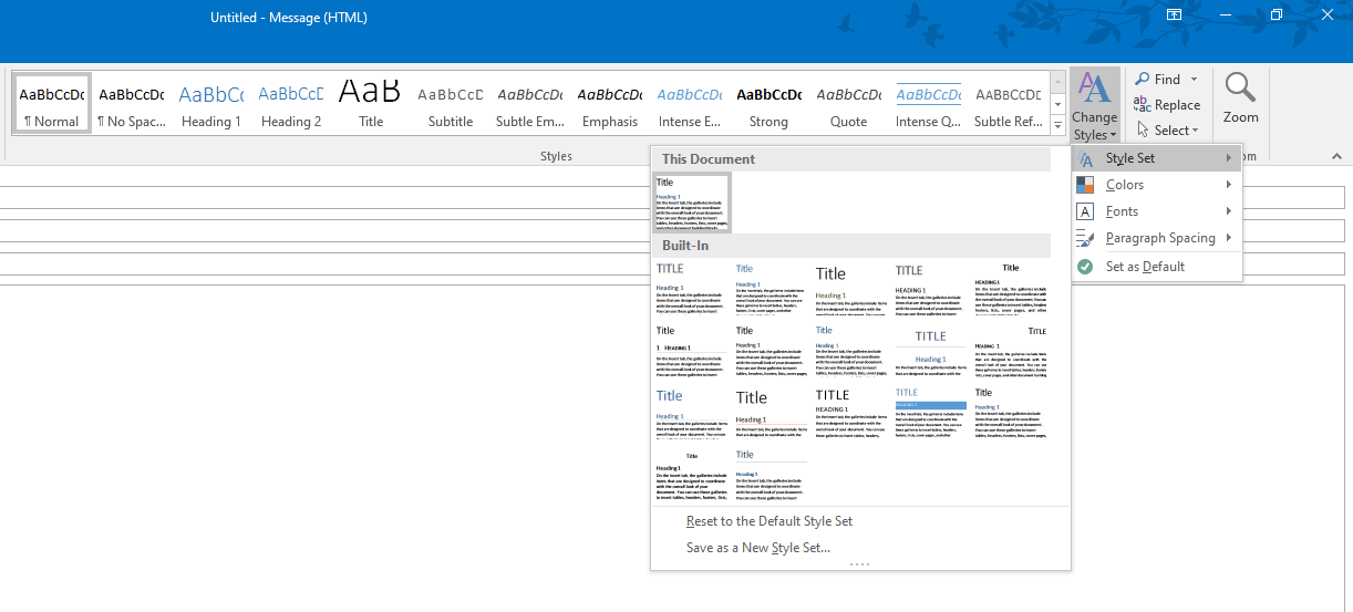 What is the difference between Styles and Style Set in Microsoft ...