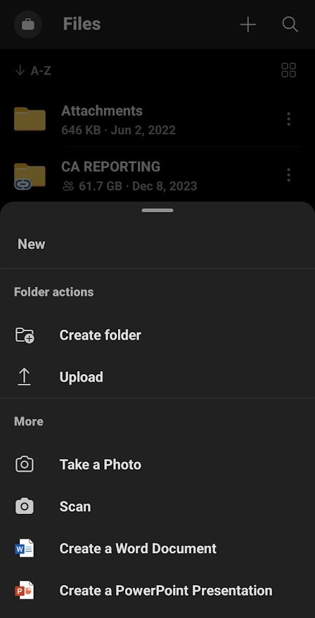 OneDrive Android App - Unable to see 