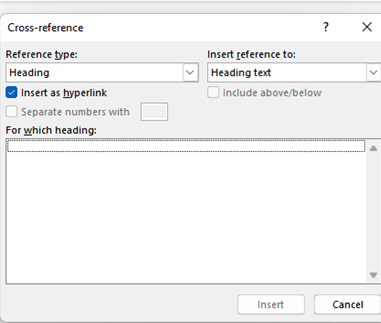 Word 2019 cross referencing - Microsoft Q&A